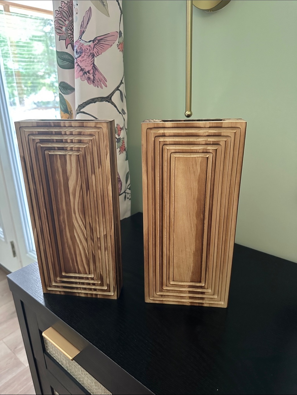 Wooden Decorative sconce holders - Natural Brown Home Accents